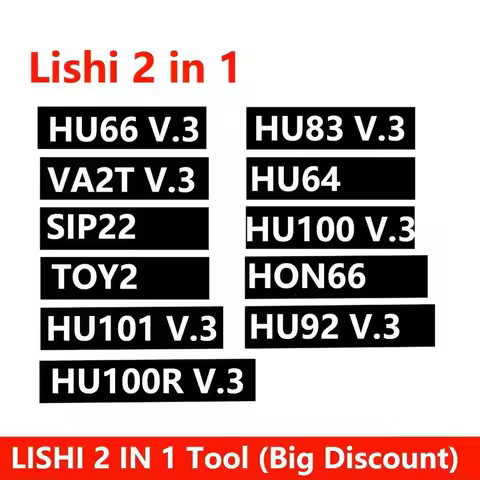 1pcs Lishi 2 in 1 HU100V.3 HU66 V.3 HU83 HU64 SIP22 HU92 HU100R VA2T HU87 HON66 TOY2 HU101 2 in 1 to