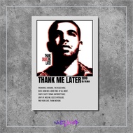 Wooden poster Album with music cover and songs Thank Me Later by Drake display poster