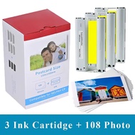 CANON-108IN Ink Cartridges Compatible for Canon Selphy CP Photo Paper 4"x6"Selphy CP1500 CP1300 CP12