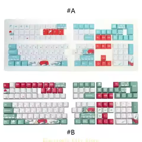 Russian Keycaps Coral Sea Theme Keycaps Set,XDA/OEM PBT Dye Sublimation for 61/64/68/75/87/98/104 Me