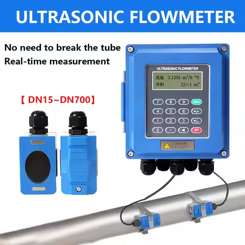 Digital Ultrasonic Flow Meter TUF-2000B DN50-DN700mm TS-2/TM-1 Water Flow Meter RS485 /4~20mA Liquid