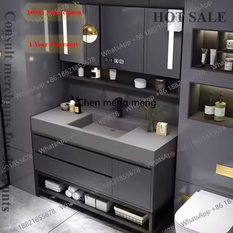 L178 Plan Vasque 120 cm Vanity Bathroom Furniture Cabinet Integrated Washbasin Combination Oversized