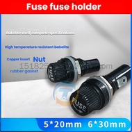 5X20 glass tube fuse holder tube holder 5*20MM 6*30 bakelite 6a fuse 5a household 10A250V
