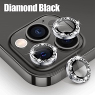 For iphone 15 Pro Max 11 12 13 14 Pro Max Mini Plus Shiny Rear Camera Tempered Glass Lens Metal Protection Ring