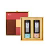 【Jing Sheng Yu 京盛宇】旭日禮盒-雙罐茶葉｜清香阿里山烏龍100g+高山小葉種紅茶50g(100%台灣茶葉/附提袋)