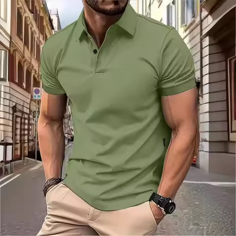 Men's Slim Fit ort Sve T-irt Pure Color Faionable Summer Top Breathable Polyester Cotton Blend Comfo