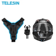 TELESIN Motorcycle Helmet Mount Strap Front Chin Quick Relese Mount For Gopro Hero 12 11 10 9 8 Insta360 Osmo Action Essories