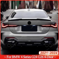 Car Rear Trunk Spoiler Wing For BMW G24 G26 I4 420i 430i M440i M50 Gran Coupe 2021-2023 4 Door ABS G