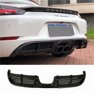 For Porsche 718 Cayman Boxster 2016 - 2018 Rear Bumper Lip Diffuser Spoiler Apron Splitters Carbon F