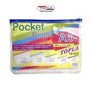 Topla Zipper Pocket Binder Mika 9070 Map Plastik Transparan Bening Binder A5 Ziplok A5 Stationery Bi