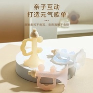 Baby teething gel [Blowable Teether] Baby Silicone Small Horn Teether Baby Can Blow Sound Instrument