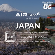 AIRSIMe Global Travel Prepaid eSIM - Japan (Softbank Telecom)