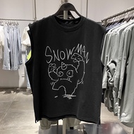 Ur dtghmx Men's Clothing 2023 Summer Sleeveless Casual Loose Vest Snowman Print Top MV18R4ME2009