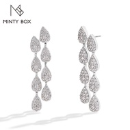 MINTYBOX S925 Silver 2.59ct Lab Diamond Moissanite Drop Earrings for Women 18k Gold Plated Leaves Da