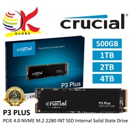 CRUCIAL INT SSD M.2 2280 P3 PLUS PCIE 4.0 NVME INTERNAL SOLID STATE DRIVE WITH MICRON ADVANCED 3D NA