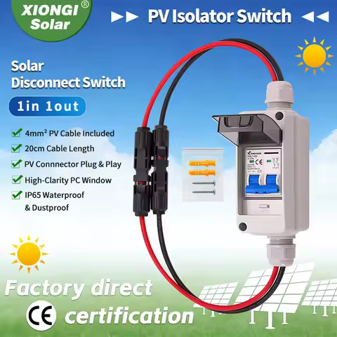 DC PV Disconnect Switch Box with DC 600V 63A MCB IP65 HT 2Ways Waterproof Box 1 in 1 out Solar photo