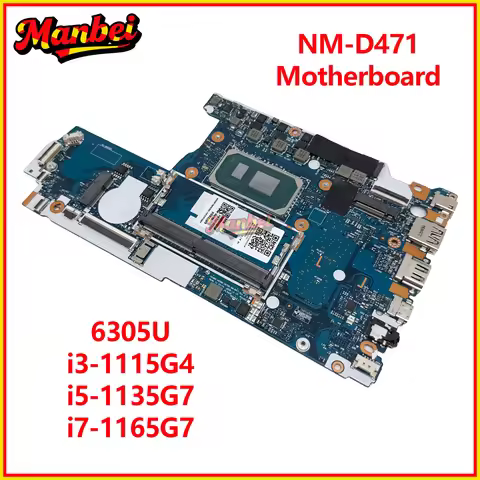 Laptop NM-D471 Mainboard 4GB 8GB For Lenovo Ideapad 3-15ITL6 3-14ITL6 Motherboard i3-1115G4 i5-1135G