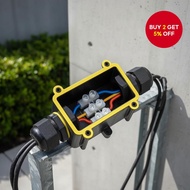 2-Way IP68 Junction Box for Outdoor Use, M20 Cable Gland, 4-8mm/6-11mm Wire Connector, 3Pin Terminal