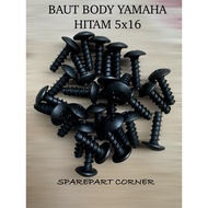 BLACK YAMAHA MOTORCYCLE BODY BOLT 5x16 (SINGLE) / MOTORCYCLE SCREW