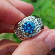 Cincin Batu Permata Blue London Topaz