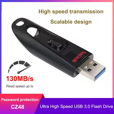 SanDisk Ultra USB 3.0 Flash Drive 16GB 32GB 64GB 128GB 256GB 512GB USB 3.0 Pen Drive 130MB/s USB Sti