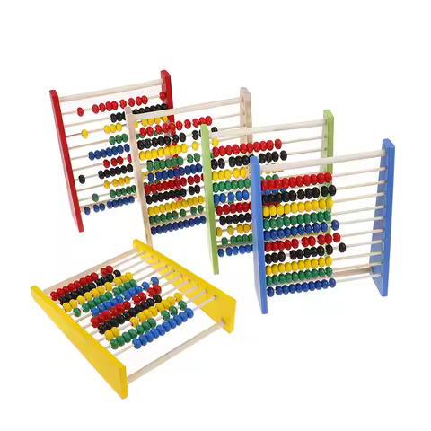Classic Colorful Beads Wooden Abacus Math 10-Row Counting Tos For 3-6 Year Olds Kids Early Education