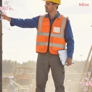 BLISS Reflective Vest, One Size Warning Outdoor Safety Clothing, Airport with Pocket Breathable Secu