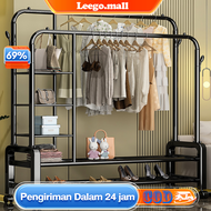LG Rak Besi Gantungan Baju Pakaian 150CM Rak Baju Serbaguna Gantungan Baju Berdiri Dengan Roda