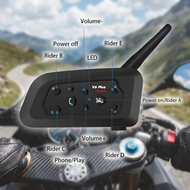 V6 Plus Helmet Bluetooth Intercom 1500M Waterproof Motorcycle Helmet System Intercom Helmet Motorcyc