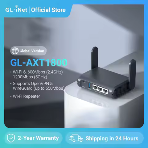 GL.iNet GL-AXT1800 (Slate AX) Wi-Fi 6 Gigabit Travel Router,Client&Server, OpenWrt, Adguard Home, Pa