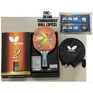 Butterfly TBC201 / TBC202 Ping Pong Bat (FOC: Double Fish 3STAR Tournament Ball 3pcs/tube)