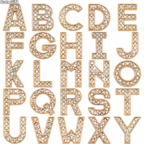 1PCS A-Z Gold Metal Alphabet Shoe Charms,26 Letters Shoe Accessories Decorations For Women Girls,Cla