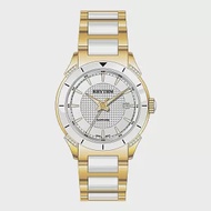 RHYTHM 麗聲 極簡閃亮簡單設計日期顯示不鏽鋼手錶-F1207 高貴金-04