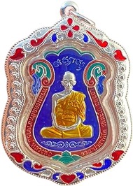 010 Casing LP Ruay Buddha Thai Amulet, a Lucky Talisman for Wealth and Protection., titanium steel, No Gemstone