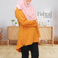 [XS-7XL] TUDIAA FISHTAIL Tshirt Muslimah Cotton Fishtail Style Plus Size