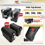 Universal Motorcycle 18L / 28L / 30L / 36L Side Top Box [Free Gifts] | Kotak Motor Tepi Black Silver
