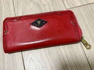 Anna Sui 深紅色長銀包 新淨