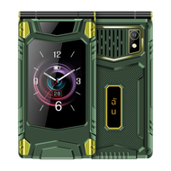 โทรศัพท์อาวุโสพับกลางแจ้ง 2G พร้อมแบตเตอรี่ที่แข็งแกร่งสองจอแสดงผลขนาดใหญ่ Dual Sim ปุ่มขนาดใหญ่ SOS