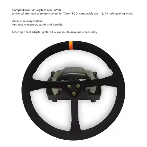 70mm Steering Wheel Adapter Plate Aluminium Alloy for Logitech G29 G920 13 14in Steering Wheel