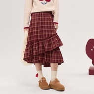 BY IHAPPY | กระโปรงเอไลน์ขอบเอวไม่สม่ำเสมอ