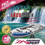 Intex Inflatable Boat Set EXCURSION Fishing Or Kayak Boat With Aluminium Oars And Hight Output Air P