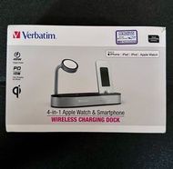 Verbatim 4-in-1 Apple Watch + Qi &amp; iPhone Wireless Charging Base - Sliver Charing Dock 四合一充電器