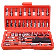 46 pcs Wrench Spanner Socket Set Ratchet Set Repair Tool box set