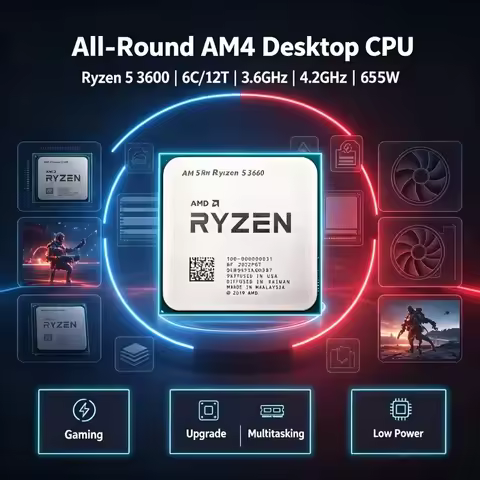 AMD Tray Processor Ryzen 5 3600 AM4 Interface Low Heat 65W Design For B450 X570 Series Motherboard A