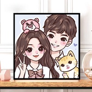 【Ready Stock】Digital oil painting DIY handmade coloring healing minimalist couples best friend chara