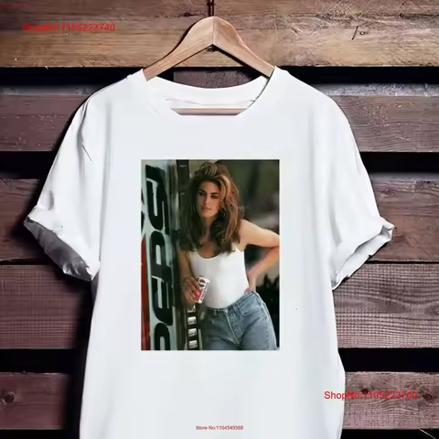 Cindy Crawford Young Pepssi Commercial T shirt vintage Washed Slightly Versatile Unisex designer clo