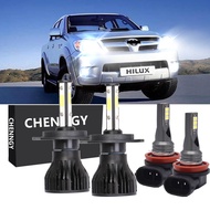 For Toyota Hilux Kun25 (2004 - 2015) - H4 6000K LED Headlight Bulbs + H11 Fog Light Bulbs