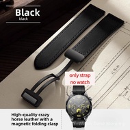 Luxury Vintage Leather Surface Silicone Bottom Watch Band Replacement for Smart watch GT6 GT5 GT4 Wa