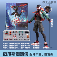 Spiderman Miles Morales Và Peter Parker SHF Action Figure Toy Model Display Đồ Chơi Có Thể Di Chuyển