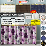 SUPERSAVE Cabinet Curtain Tirai Kabinet Dapur Kitchen Curtain Langsir Dapur Kabinet Curtain Langsir Singki Vecro